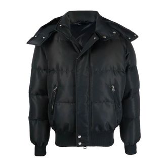 Alexander McQueen Wollen Blend Gewatteerde Bomber - Heren - Winterjassen - Zwart - M - Wol - Jassen