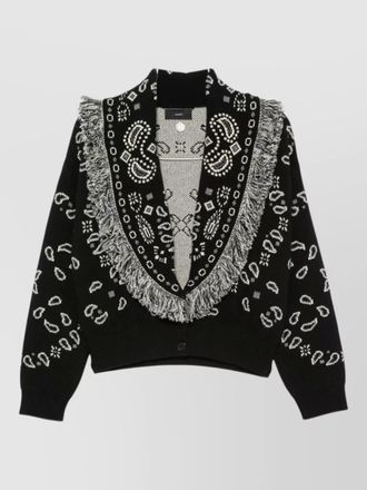 Alanui paisley jacquard cardigan shawl lapels fringed