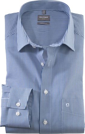 Olymp Businesshemd OLYMP Luxor comfort fit, Herren, Gr. 39, N-Gr, blau (marine), Web, Obermaterial: 100% Baumwolle, Hemden Businesshemd