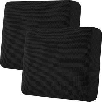 OEM Funda Muy El&aacute;stica Para Coj&iacute;n De Asiento Suelto (sarga Jacquard Gruesa, Negra) - Juego De 2 (50 Cm X 45 Cm)