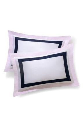 Brooks Brothers Double Border Turkish Cotton Sham Set in Pink at Nordstrom Rack, Size Queen