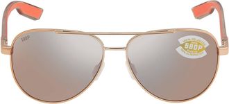 Costa PELI Copper Silver Mirror Polarized Polycarbonate Pilot Unisex Sunglasses 6S4002 400221 57