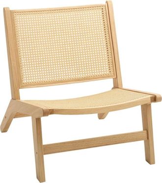 HOMCOM Sill&oacute;n De Sal&oacute;n N&oacute;rdico Butaca De Sal&oacute;n Con Respaldo Y Asiento Amplio De Rat&aacute;n Marco De Madera Butaca Para Dormitorio Sala De Estar Natural - Homcom