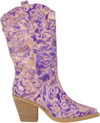 Alma En Pena Geborduurde laars met hak - Dames - Cowboylaarzen - Paars - 40 EU - Schoenen