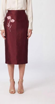 Erdem Gonna midi a tubino a vita alta in misto seta floreale