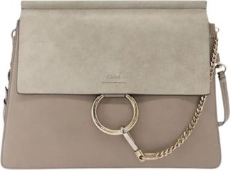 Chlo&eacute; Pre-owned Faye schoudertas - Dames - Vintage Schoudertas - Beige - ONE Size - Leer - Vintage