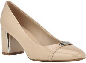 Calvin Klein Unesta Pointed Toe Pump in Taupe Pat at Nordstrom Rack, Size 6.5