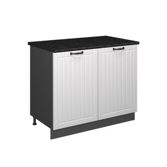 Vicco Mueble Bajo Para Fregadero Fame-line, Blanco Casa De Campo/antracita, 100 Cm, Et Antracita, Vicco