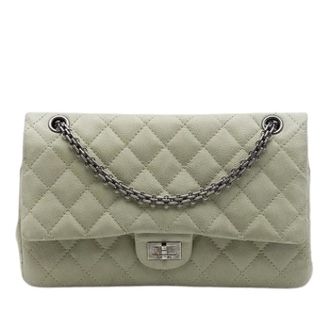 Chanel Pre-owned Double Flap Schoudertas - Dames - Pre-owned - Groen - Maat: ONE Size Leer