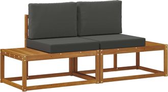 vidaXL Sof&aacute; De Esquina Exterior Con Coj&iacute;n 2 Pieza Natural Y Antracita Vidaxl
