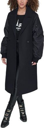 Karl Lagerfeld Karl Lagerfeld Double-Breasted Wool-Blend Bomber Jacket