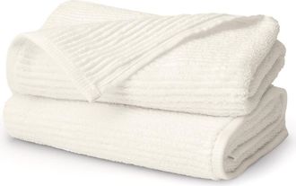 Boll & Branch Set of 2 Ribbed Organic Cotton Hand Towels in Cream at Nordstrom
