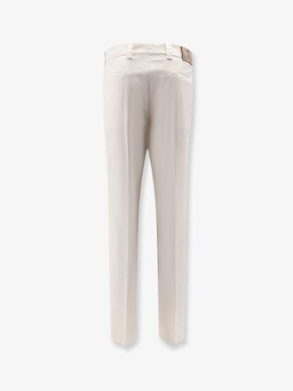 Brunello Cucinelli Mens Stretch Cotton Trousers White