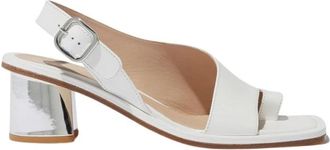 Scarosso Jill Sandalen - Dames - Sandalen met hakken - Wit - 37 1/2 EU - Leer - Schoenen