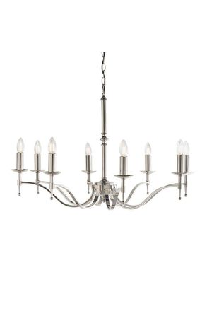 Netlighting Stanford 8 Light Chandelier Polished Nickel Plate Finish E14
