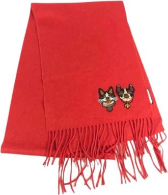 Gucci Pre-owned Cashmere Sjaal - unisex - Vintage Accessoires - Rood - ONE Size - Vintage
