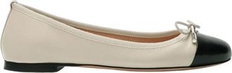 Scarosso Handgemaakte ballerinas in gebroken wit - Dames - Ballerinas - Beige - 38 EU - Leer - Schoenen