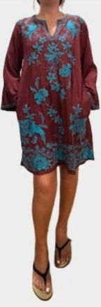 Johnny Was Kikio Ruffle Sleeve Dress In Chocolate Truffle