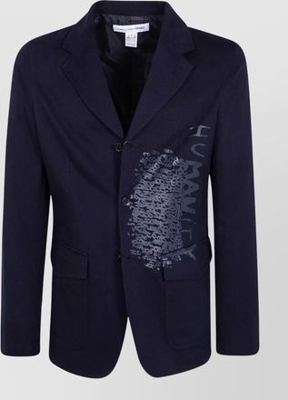 Comme Des Gar&ccedil;ons tailored jacket graphic print notched lapels