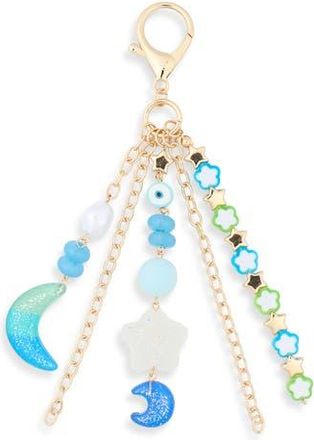 Leith Moon Bead Bag Charm in Blue Multi- Gold at Nordstrom Rack