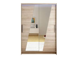 Mirjan24 Armario Closico Pacron Viii, Trufa Roble, 200x120x58cm, Puertas De Armario: Correderas, N&uacute;mero De Estantes: 5, Led