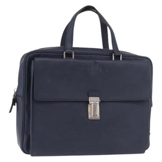 Prada Pre-owned Vintage Business Bag - unisex - Vintage Tassen - Blauw - ONE Size - Leer - Vintage