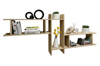 ebuy24 Ebuy24 - Colgante De Estante De Madera Vcm Estante De Ahorro De Espacio Dimensiones: Al. 80 X An. 188 X T. 20 Cm Colgante Elegante Estante De Almacena
