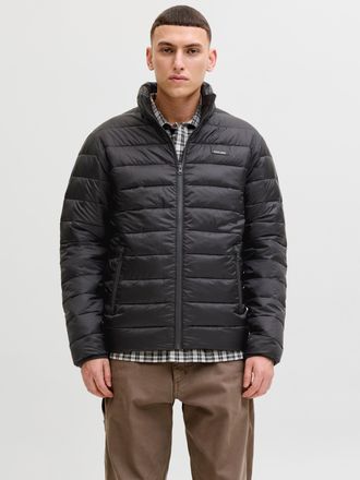 Jack & Jones Steppjacke JACK & JONES JJLOUIS LIGHT PUFFER COLLAR, Herren, Gr. M, schwarz, Web, Obermaterial: 100% Polyester, unifarben, regular fit, hoch geschloss