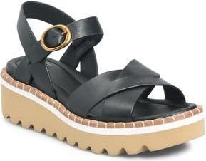 Söfft Ruthie Ankle Strap Platform Wedge Sandal in Black at Nordstrom Rack, Size 6.5