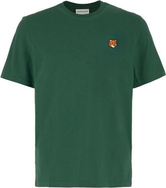 Maison Kitsun&eacute; Fox Head Regular Tee - Heren - T-shirts - Groen - L - Katoen - Tops