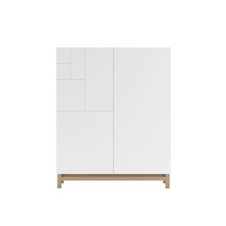 HERDASA Zapatero Modelo Volda 515, Roble Con Puertas Blanco