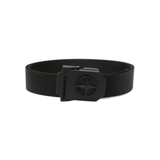 Stone Island Accessoires, Heren, Zwart, 105 CM, Nylon, Nylon Tape Riem met Kompas Logo Gesp