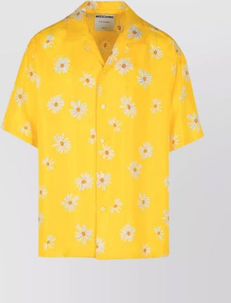 Moschino floral pattern silk shirt with short sleeves