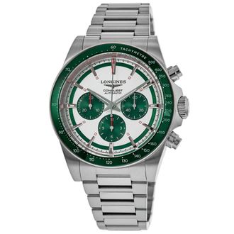 Longines Conquest Automatic Chronograph Matt Silver Dial Steel Mens Watch L3.835.4.02.6