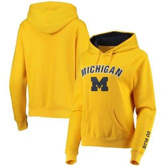 Colosseum Womens Maize Michigan Wolverines Arch & Logo 1 Pullover Hoodie at Nordstrom, Size Xx-Large