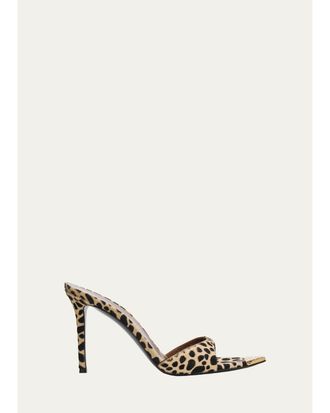 Giuseppe Zanotti 90mm Leopard Calf Hair Mules