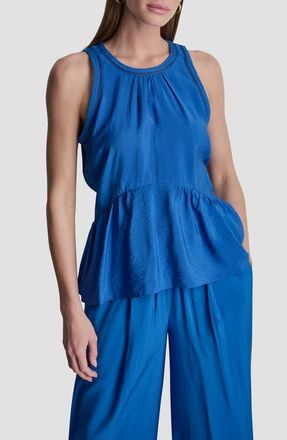 DKNY Ladder Lace Detail Sleeveless Top in Cobalt at Nordstrom, Size X-Small