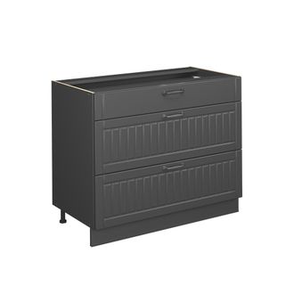 Vicco Mueble Bajo De Cocina Fame-line, Gris Oscuro/antracita, 100 Cm Sin Encimera, Vicco