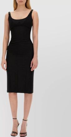 Versace Jeans Couture buckle detail sleeveless knee-length dress