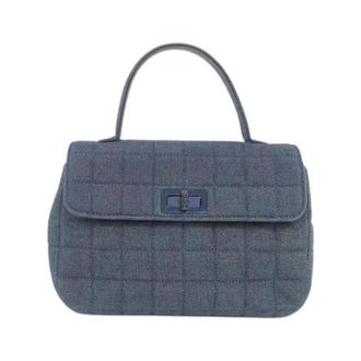Chanel Pre-owned Handbags, female, Blue, Size: ONE SIZE Pre-owned Vintage Denim Handbag