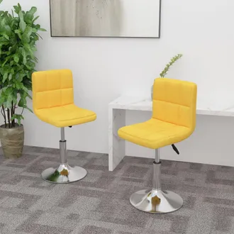 vidaXL Sillas De Comedor Giratorias 2 Unidades Tela Amarillo Vidaxl