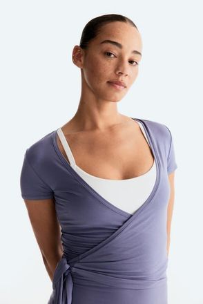H&M Sports Wrap Top In Modal in Dusty Violet at Nordstrom, Size X-Small