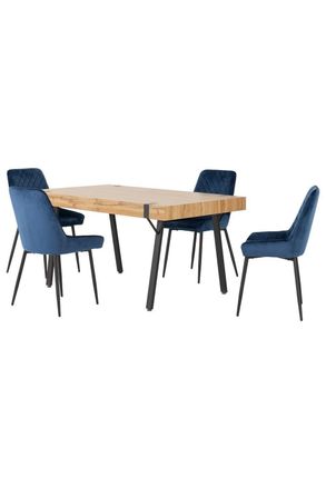 Seconique Treviso Dining Set with Avery Chairs in Blue