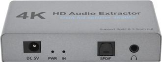 OEM Divisor De Audio, Conmutador Hdmi, Salida &Oacute;ptica, Extractor De Audio Hdmi De Alta Resoluci&oacute;n, Ultra Alta Definici&oacute;n 4k, Plug-and-play, Port&aacute;til, Compa