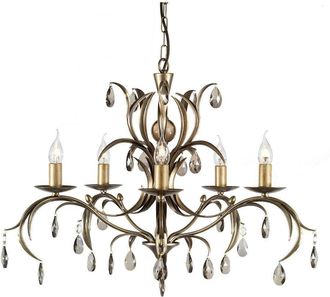 Loops 5 Bulb Chandelier Hanging Pendant LIght Bronze Patina LED E14 60W Bulb