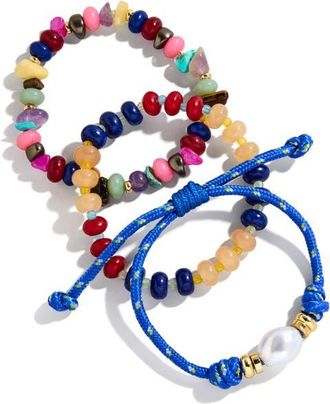 BaubleBar On the Bright Side Set of 3 Assorted Bracelets in Blue Multi at Nordstrom