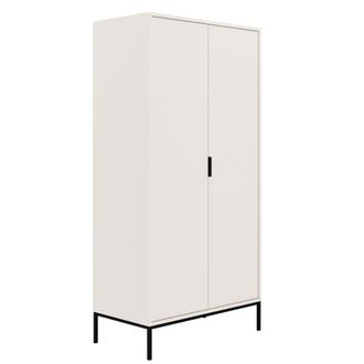 Petits Meubles Armario 2 puertas patas negras tableros de part&iacute;culas blanco