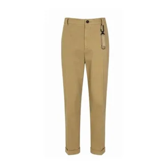 Manuel Ritz Pantaloni Chino in Cotone con Dettaglio Portachiavi - - Trousers - Uomo - Marrone - S