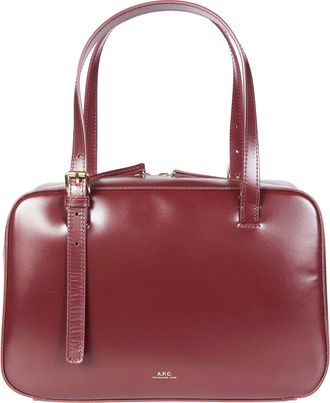 A.P.C. Burgundy Sac Virginie Box Polished Shoulder Bag