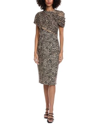 Badgley Mischka Draped Midi Dress